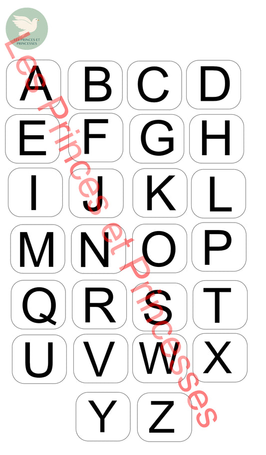 Planche d’apprentissage alphabet