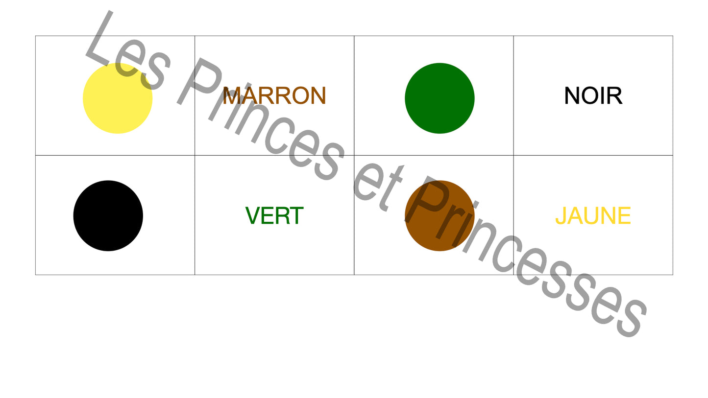 Le memory des couleurs