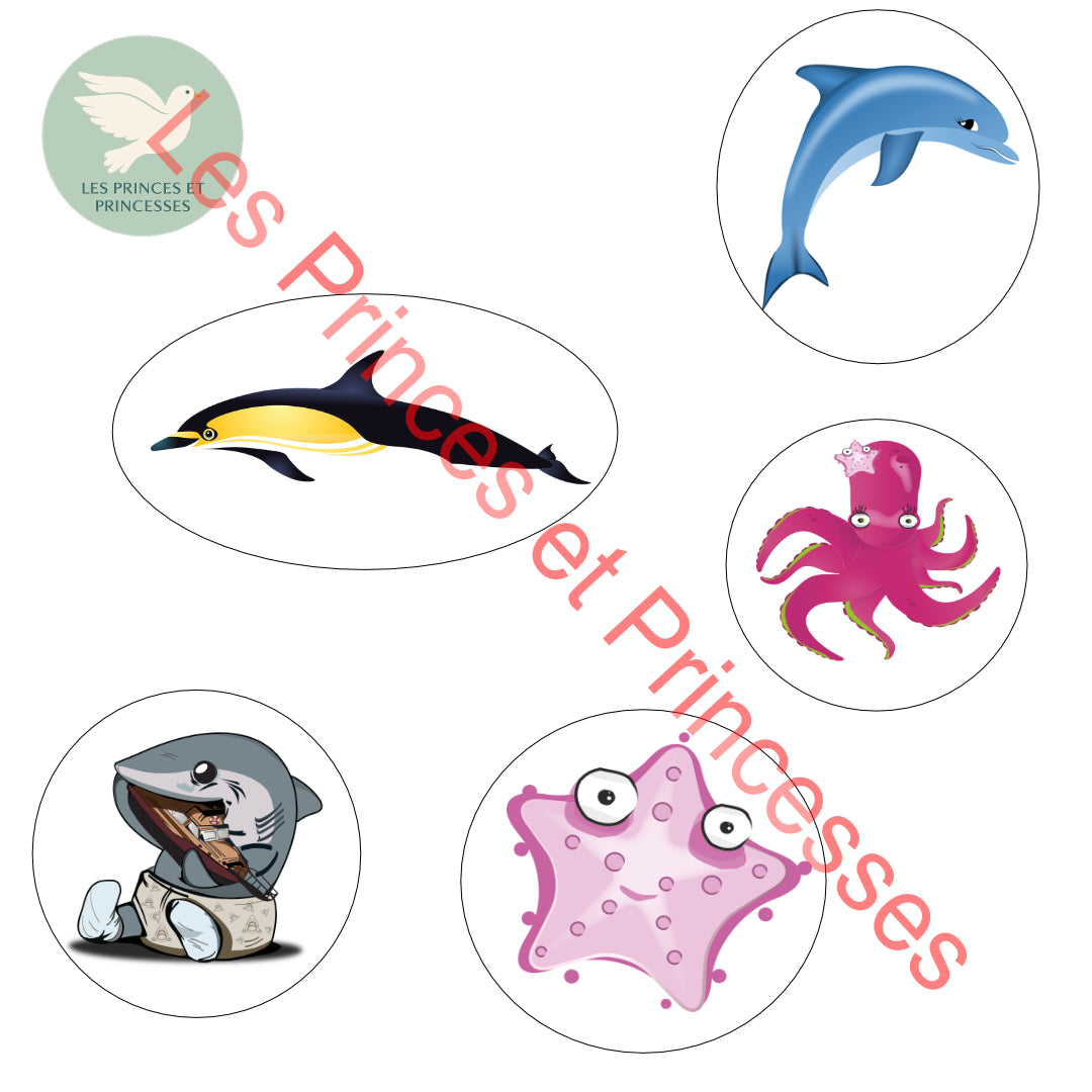 Planche animaux marin