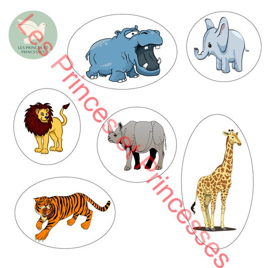 Planche animaux de la savane